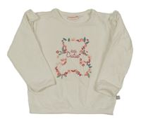 Smotanová mikina s medvedíkom a volánikmi Liegelind