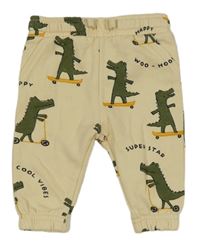 Béžové tepláky s krokodílmi  F&F