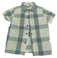 Kaki-bielo-svetlozelená kockovaná košeľa Topomini