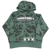Khaki oversize mikina Minecraft s kapucí 