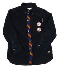 Tmavomodrá manšestrová košile Harry Potter Mini Boden