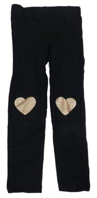 Černé legíny se srdíčky H&M