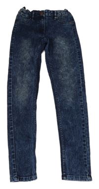 Tmavomodré plesňové slim rifle Real Denim