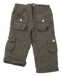Khaki šusťákové podšité cargo kalhoty Formicula