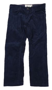 Tmavomodré menšestrové slim fit nohavice H&M