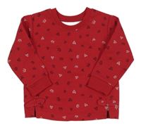 Červená mikina so srdiečkami a korunkami Matalan