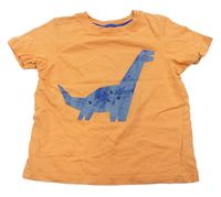 Oranžové melírované tričko s dinosaurom George