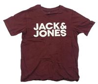 Mahagonové tričko s logem JACK&JONES