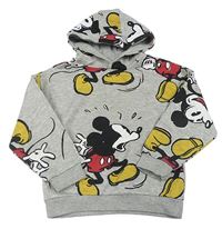 Šedá melírovaná mikina s Mickey a kapucí PRIMARK