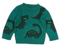 Modrozelený sveter s dinosaurami George