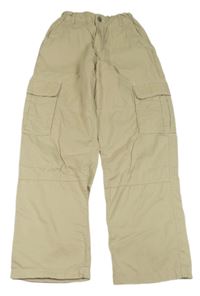 Béžové cargo plátenné nohavice zn. H&M