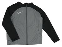 Tmavošedo-černá propínací sportovní mikina s logem Nike