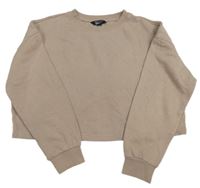 Svetlohnedá oversize crop mikina New Look