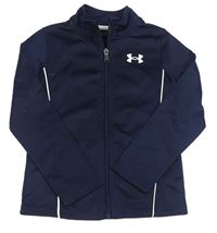 Tmavomodrá funkční sportovní propínací mikina s logem UNDER ARMOUR