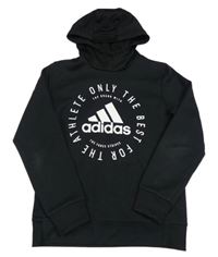 Čierna mikina s nápismi a kapucňou zn. Adidas
