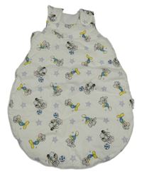 Bílý zateplený spací pytel s myšmi a hvězdičkami