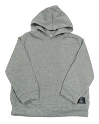 Sivá melírovaná mikina s nášivkou a kapucňou SHEIN