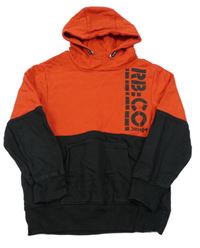 Červeno-černá mikina s nápisem a kapsou a kapucí bpc