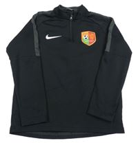 Černo-tmavošedá thermo fotbalová mikina se znakem Nike