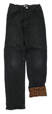 Černé skinny fit waist lined podšité rifle H&M