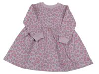 Lila-růžovo-šedé vzorované teplákové šaty Bluezoo