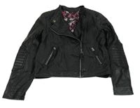 Černý koženkový jarní crop křivák Y.F.K.