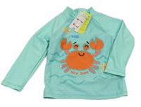 Nové - mátové UV triko s krabem Matalan