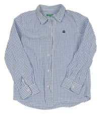 Bielo-modrá kockovaná košeľa Benetton