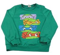 Tmavozelená mikina so Želvami Ninja SHEIN