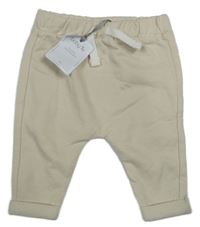 Nové - světlebéžové turecké teplé tepláky s medvídkem Tu