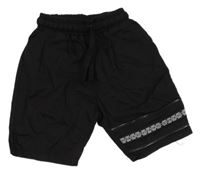 Čierne plátenné kraťasy s logy DR. BEAT