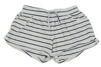 Bielo-tmavomodré pruhované kraťasy