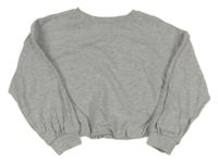 Sivá melírovaná podšitá crop mikina Next