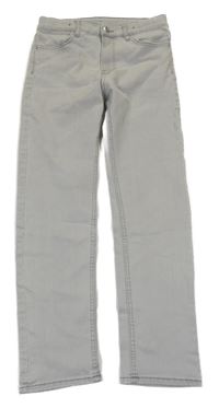 Světlešedé slim fit teplákové rifle H&M