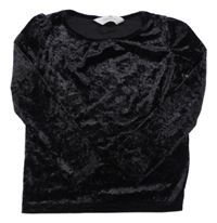 Černé lesklé sametové mikinotriko H&M