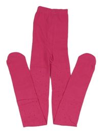 Tmavorůžové punčocháče s kamínky PRIMARK