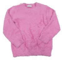 Ružový chlpatý sveter Matalan