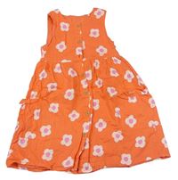 Oranžové kvetované prepínaci šaty George