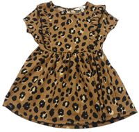 Béžové šaty s leopardím vzorom E-Vie