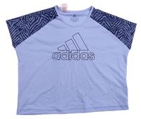Svetlofialové športové crop tričko s logom Adidas