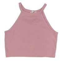 Ružový rebrovaný crop top Matalan