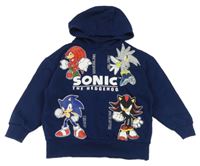 Tmavomodrá mikina se Sonicem a kapucí