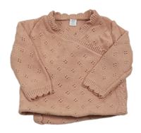 Staroružový perforovaný zavinovací sveter M&S