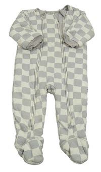 Svetlošedá -sivý kockovaný zateplený overal zn. Next