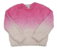 Tmavorůžovo-růžový chlupatý ombré svetr Primark