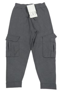 Nové - Tmavošedé pletené cargo tepláky Zara