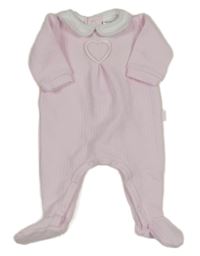 Světlerůžový prošívaný overal se srdcem a límečkem Tutto Piccolo