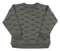 Sivá melírovaná mikina s autami