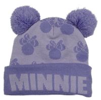 Lila-levandulová čepice s Minnie a bambulemi Disney