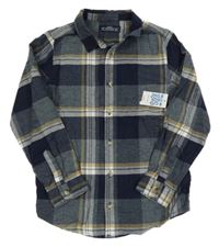 Nové - Tmavomodro-bílo-hnědá kostkovaná košile Matalan